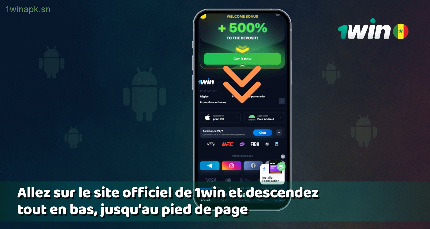 Comment trouver et télécharger le fichier APK de 1win Sénégal depuis votre navigateur mobile