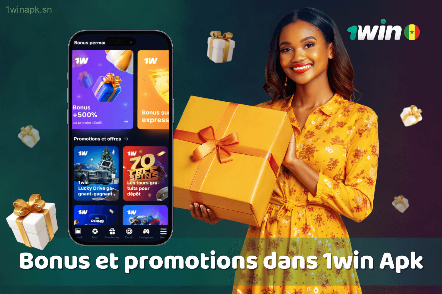 Découvrez les bonus et promotions offerts par 1win Apk aux utilisateurs au Sénégal