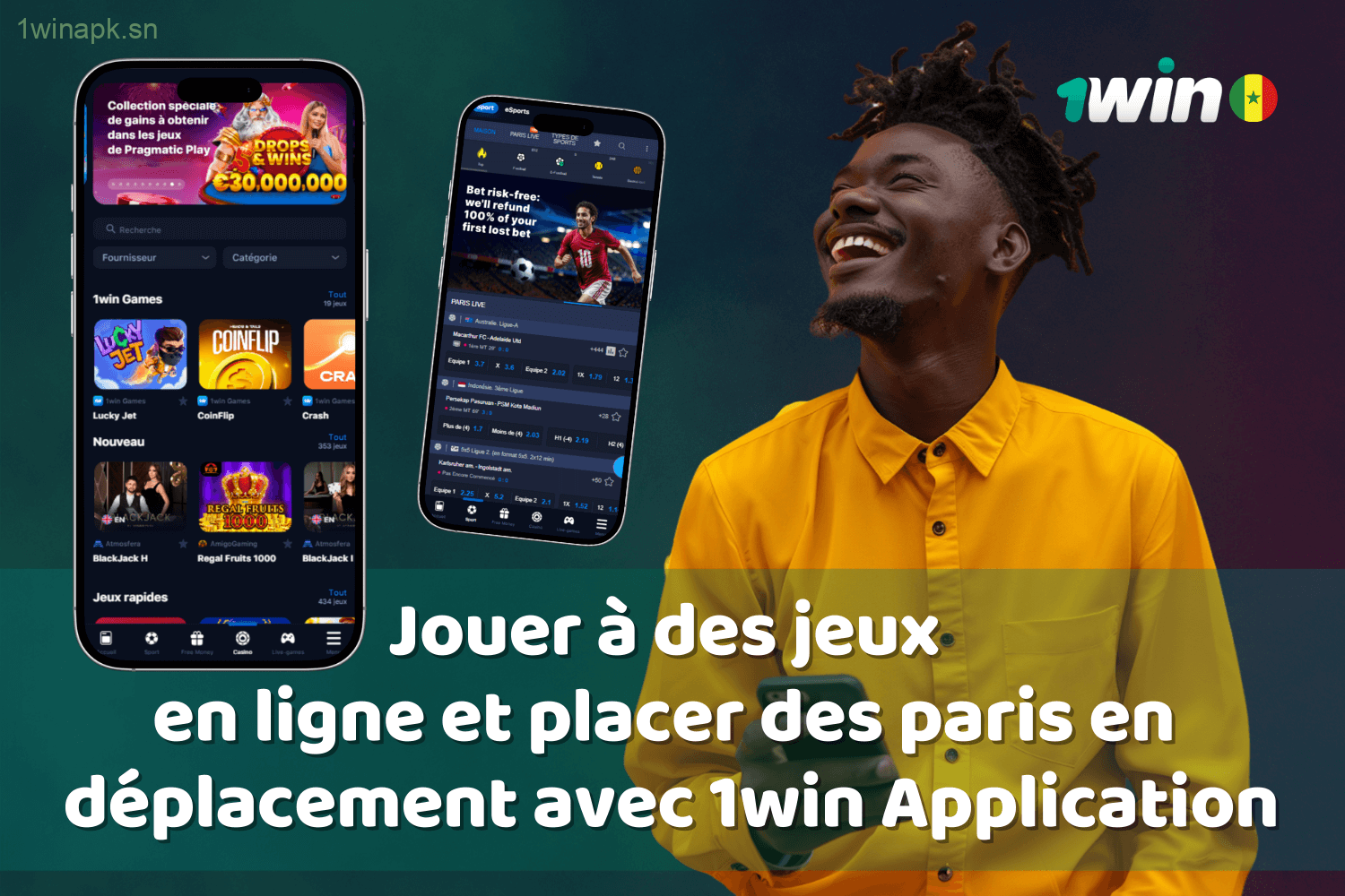 Jouez à des jeux en ligne et pariez partout avec l’application 1win au Sénégal